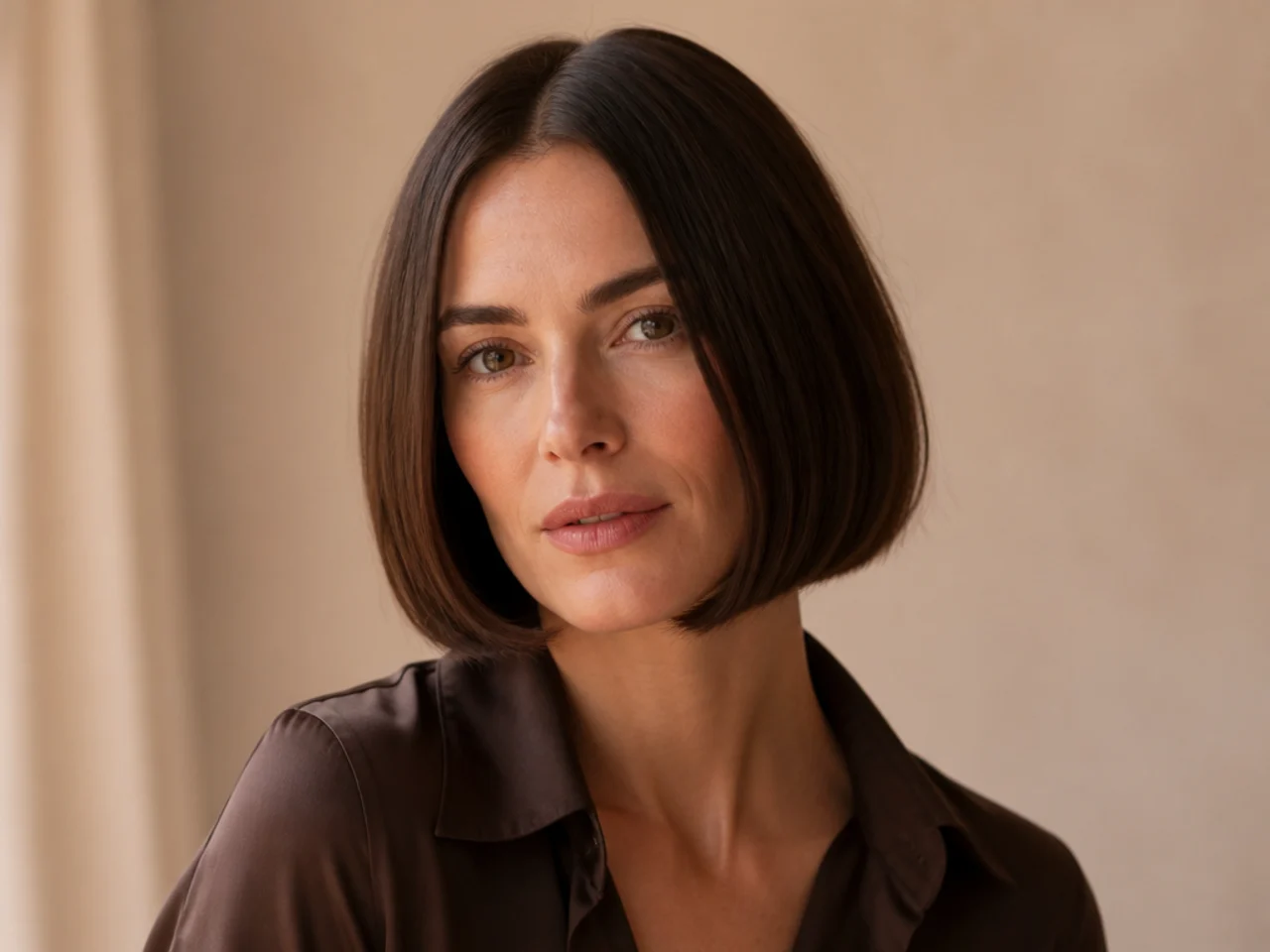 A bob with a centre part