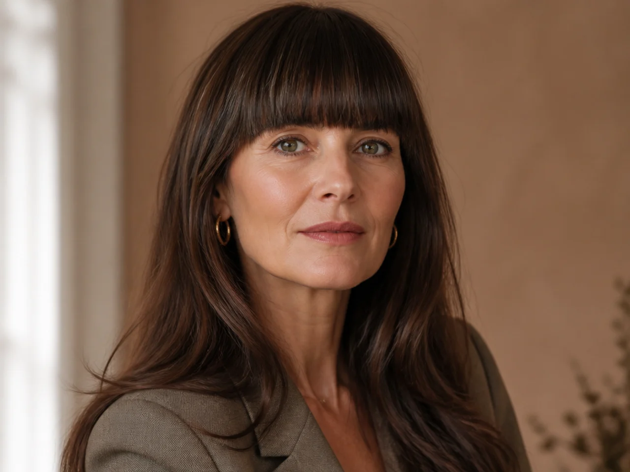 A blunt horizontal fringe
