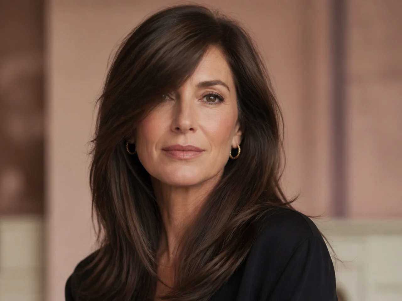 A long side-swept fringe