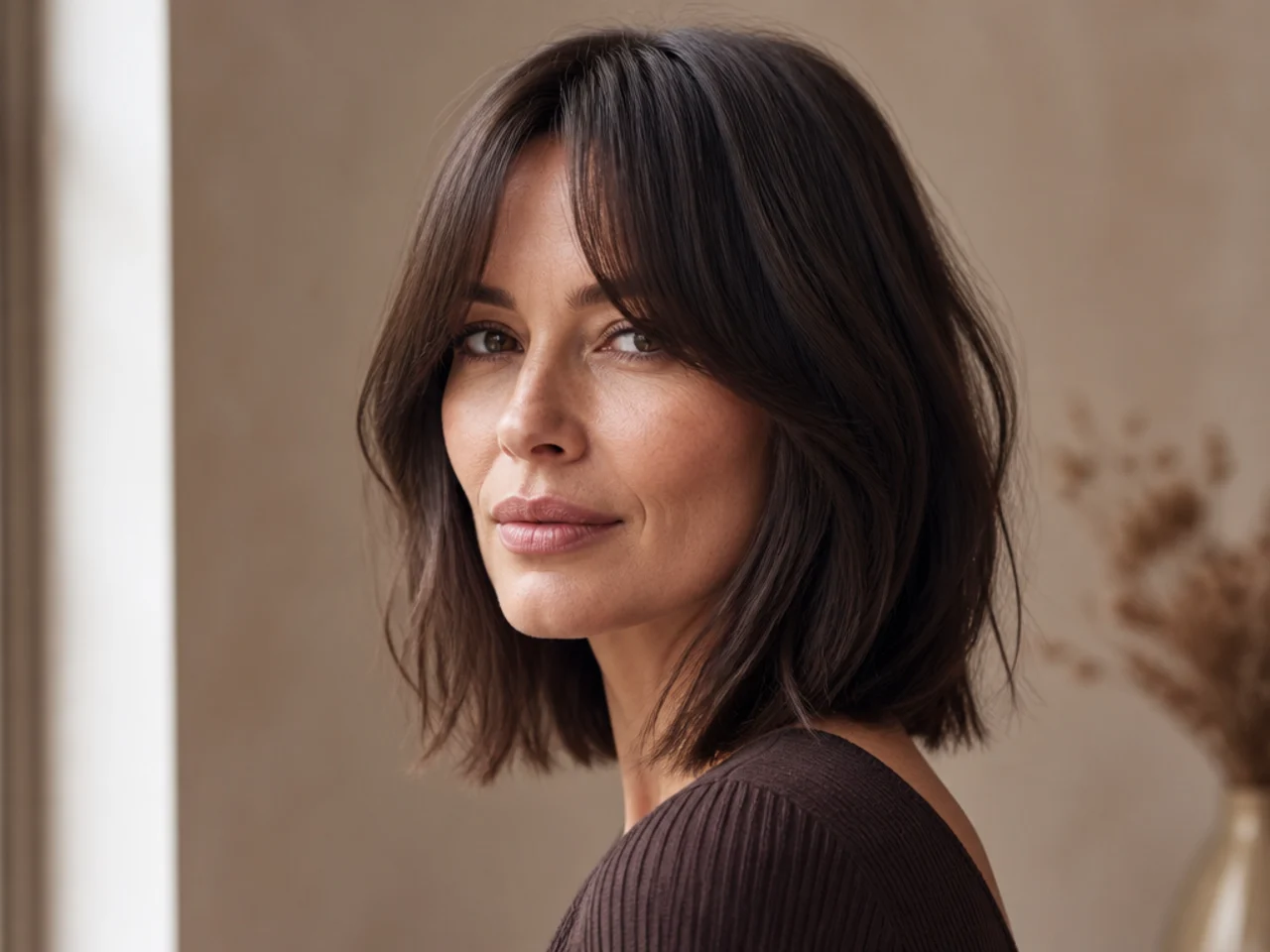 Curtain bangs with a lob