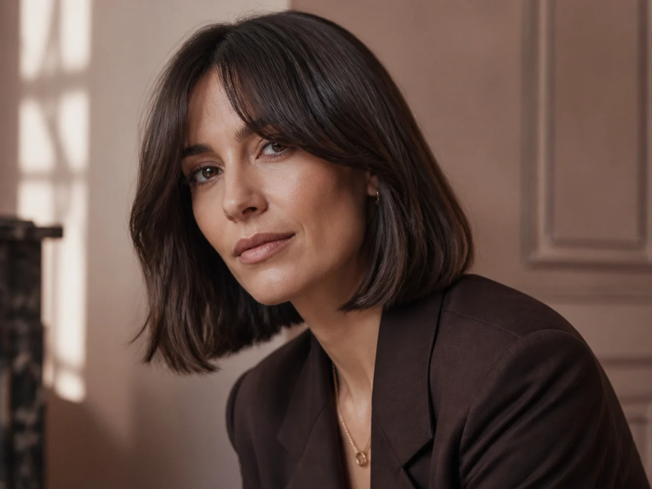 Curtain bangs with a bob