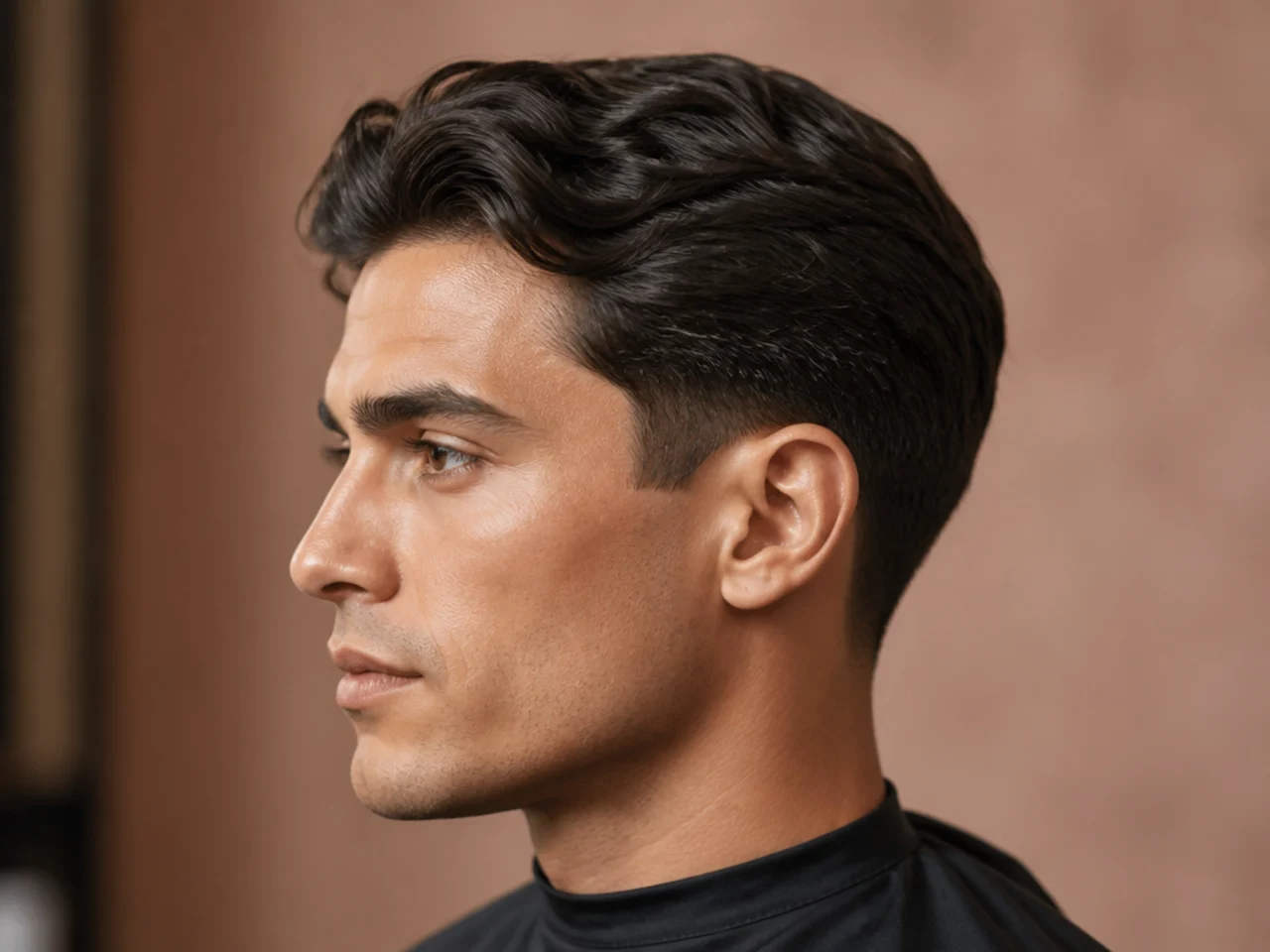 Timeless taper old money haircut with two-and-a-half inch top, gentle scissor taper, natural neckline, matte finish