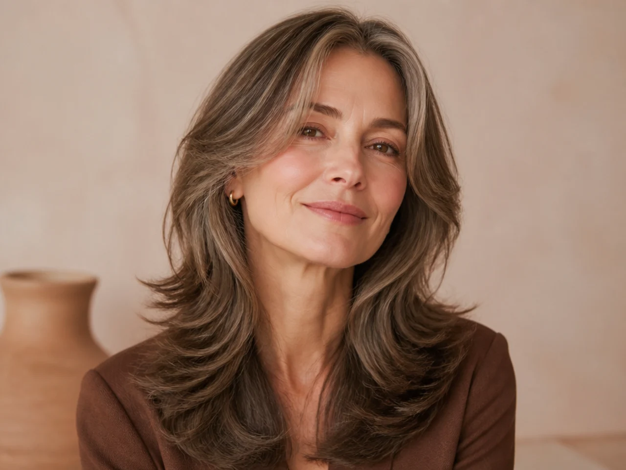 Fully air-dried hair