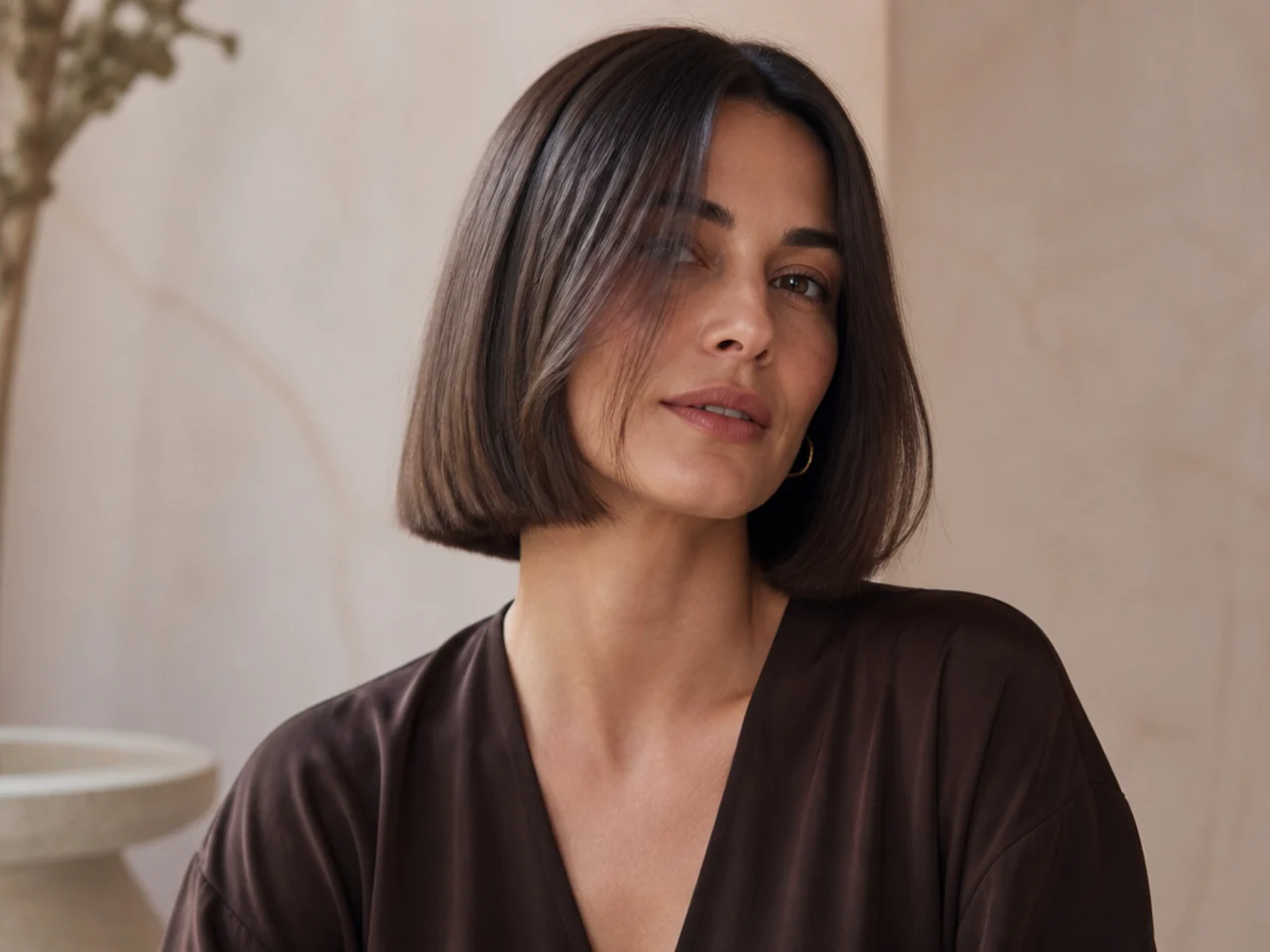 A blunt cut on fine hair