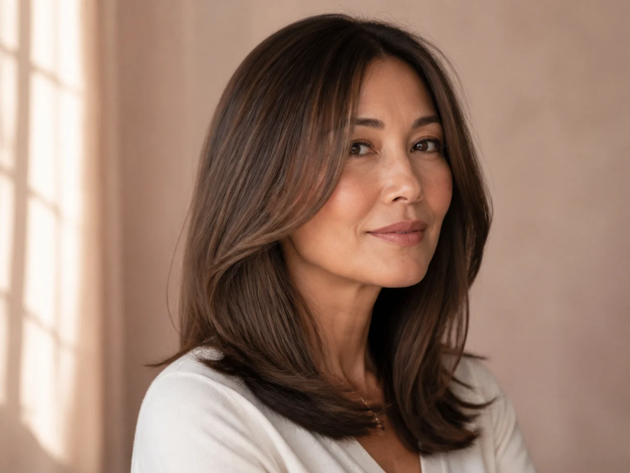 Hair glossed over a natural base