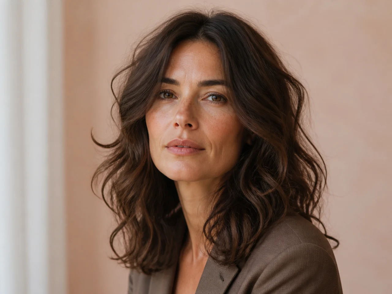 Naturally wavy hair cut dry