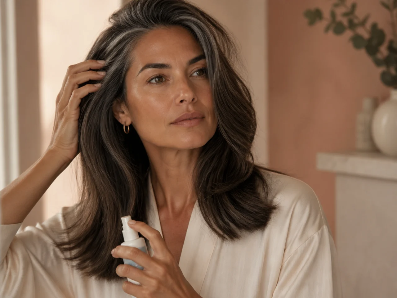 A morning routine with product