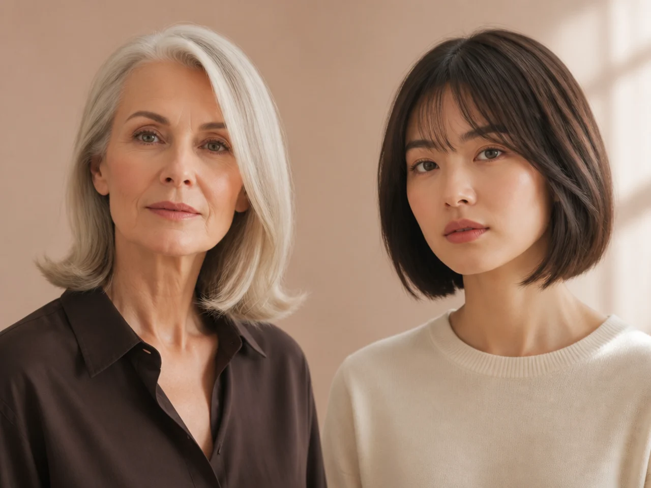 Both looks on fine hair