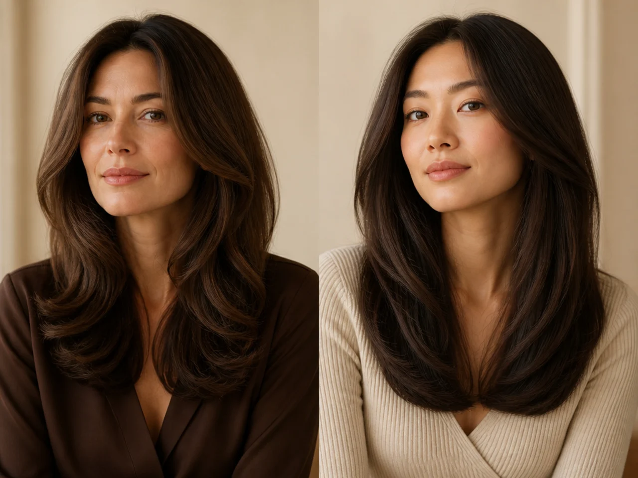 Both looks on thick hair