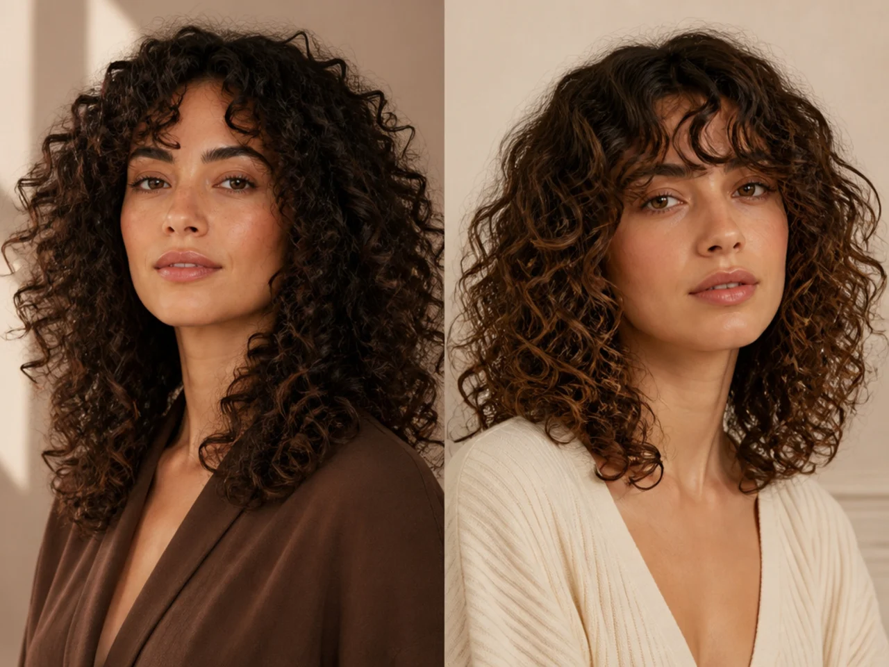 Both looks on curly hair
