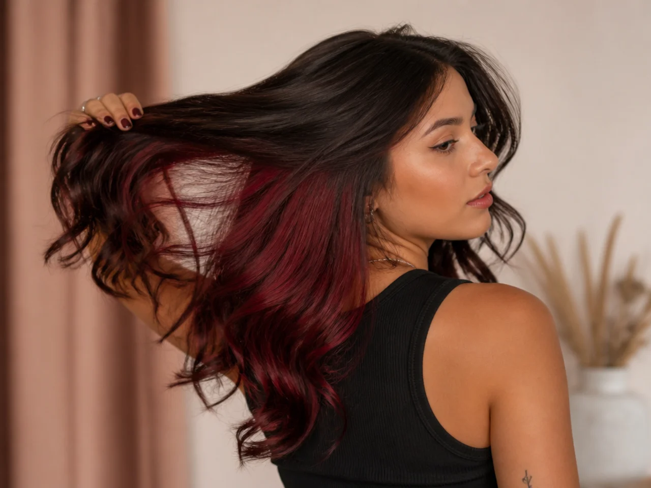 20 Bold Peekaboo Colors for Dark Hair