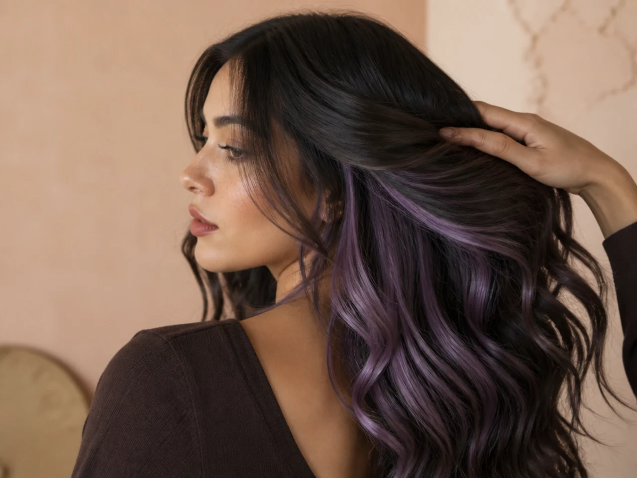 A pastel lilac peekaboo panel