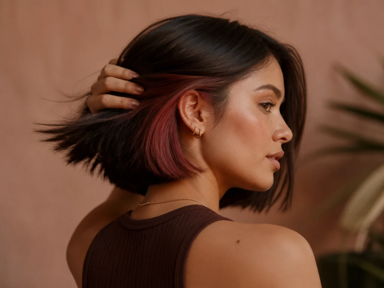 A small panel behind the ears on short hair
