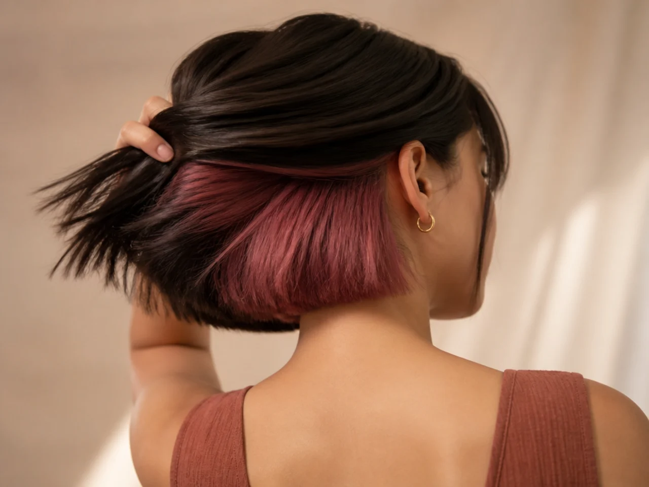 A nape-only panel on a bob