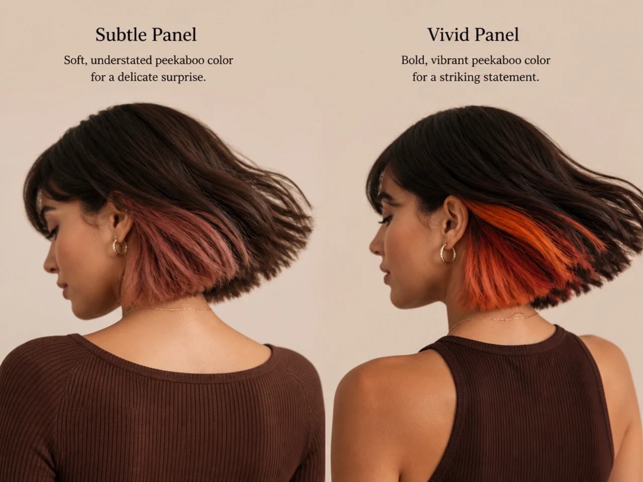 A subtle panel and a vivid panel compared on the same bob