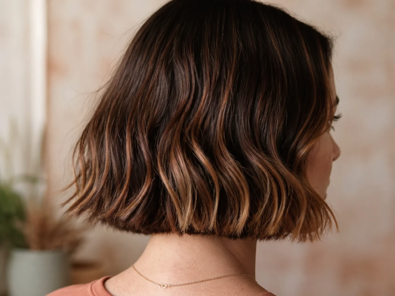 A colour panel stopping an inch above the nape hairline