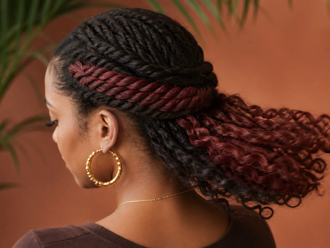 Colour running through a flat-twisted crown
