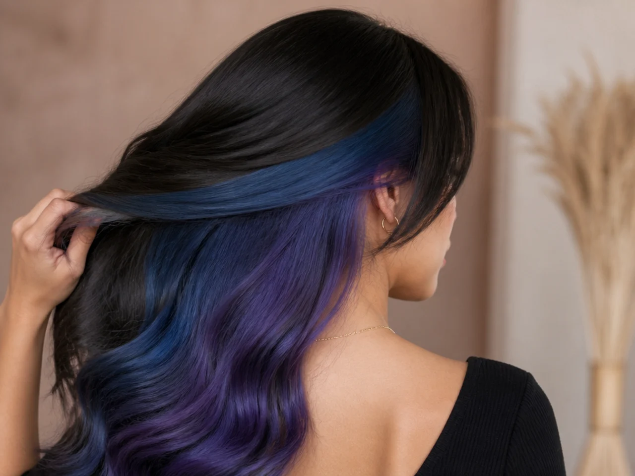 A blue-to-purple ombré panel