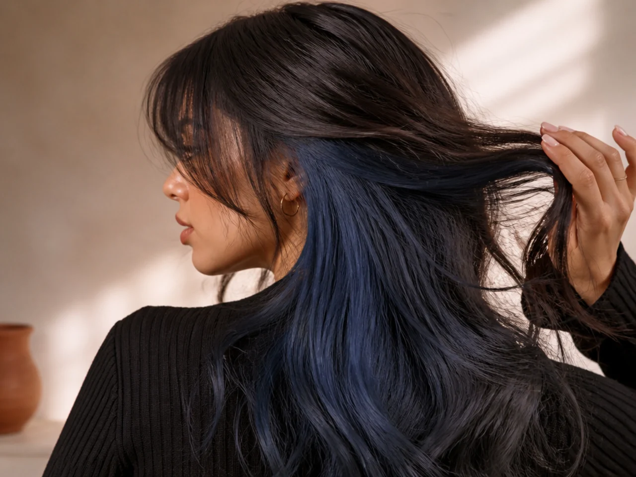 A denim blue panel