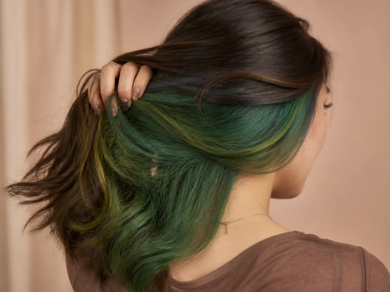 A blue panel turned green over residual yellow