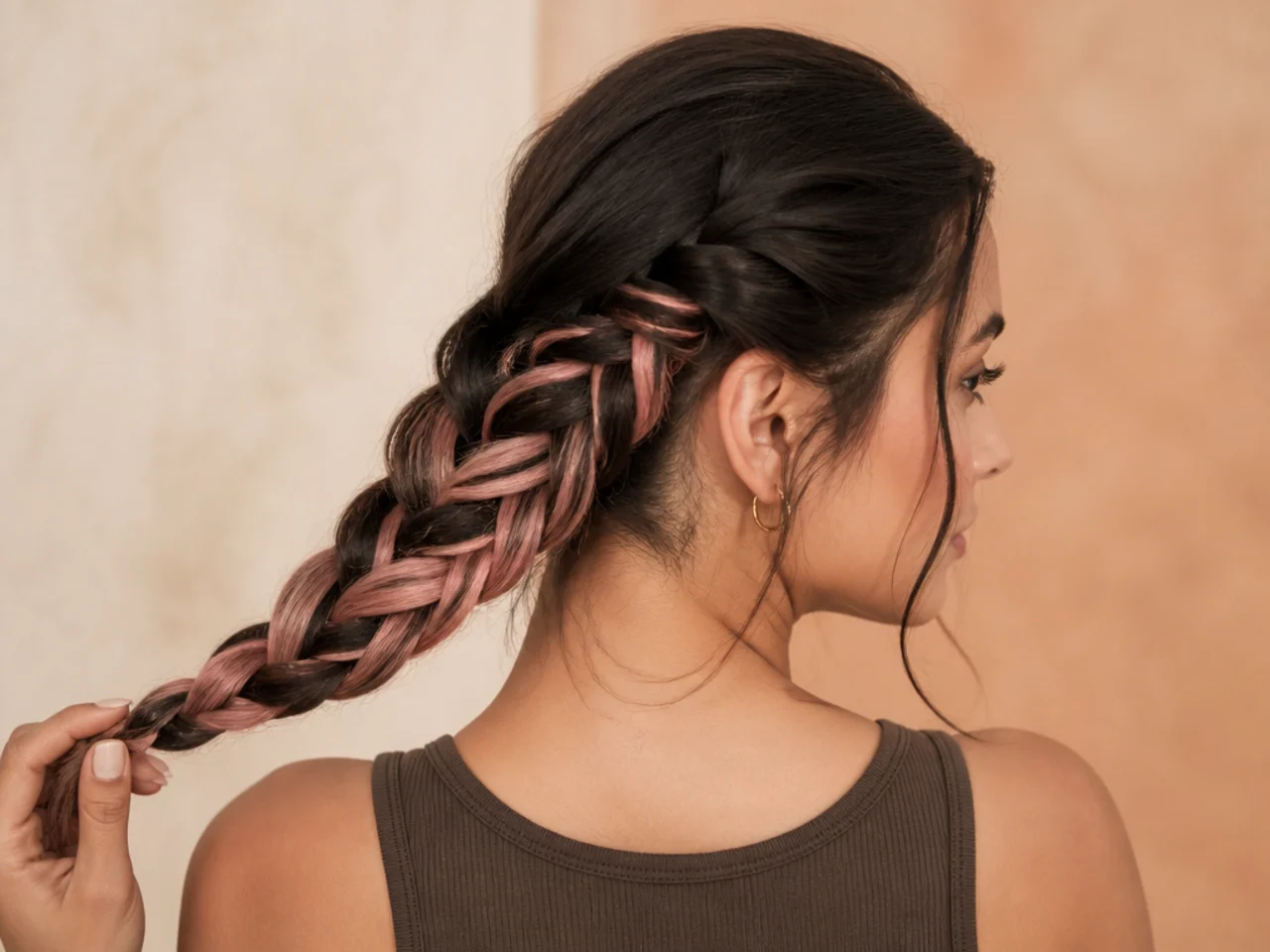 A four-strand braid with colour