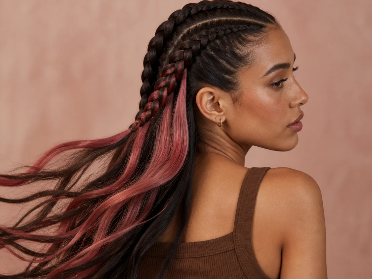 Boxer braids with coloured sections