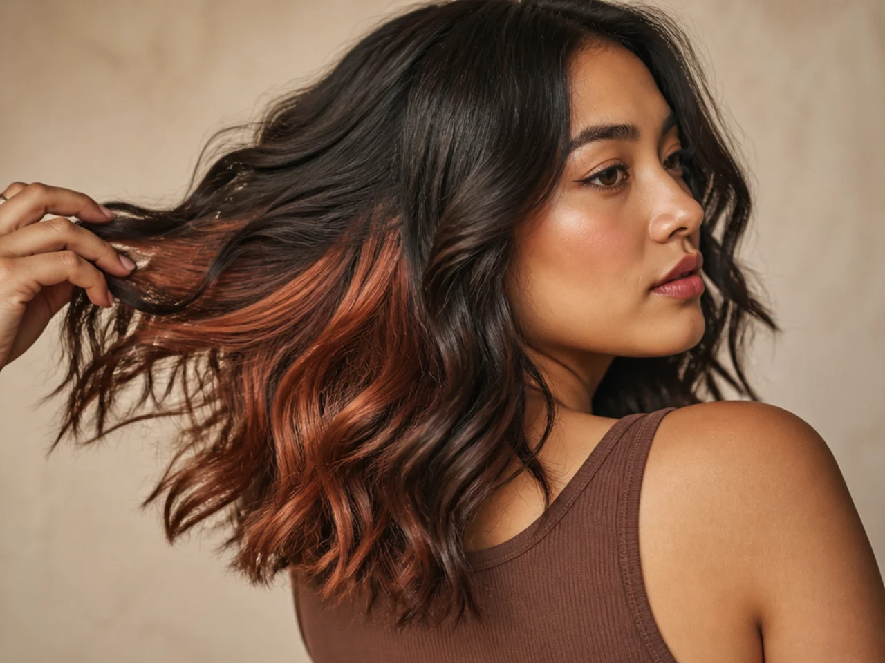 A panel on wavy medium-length hair