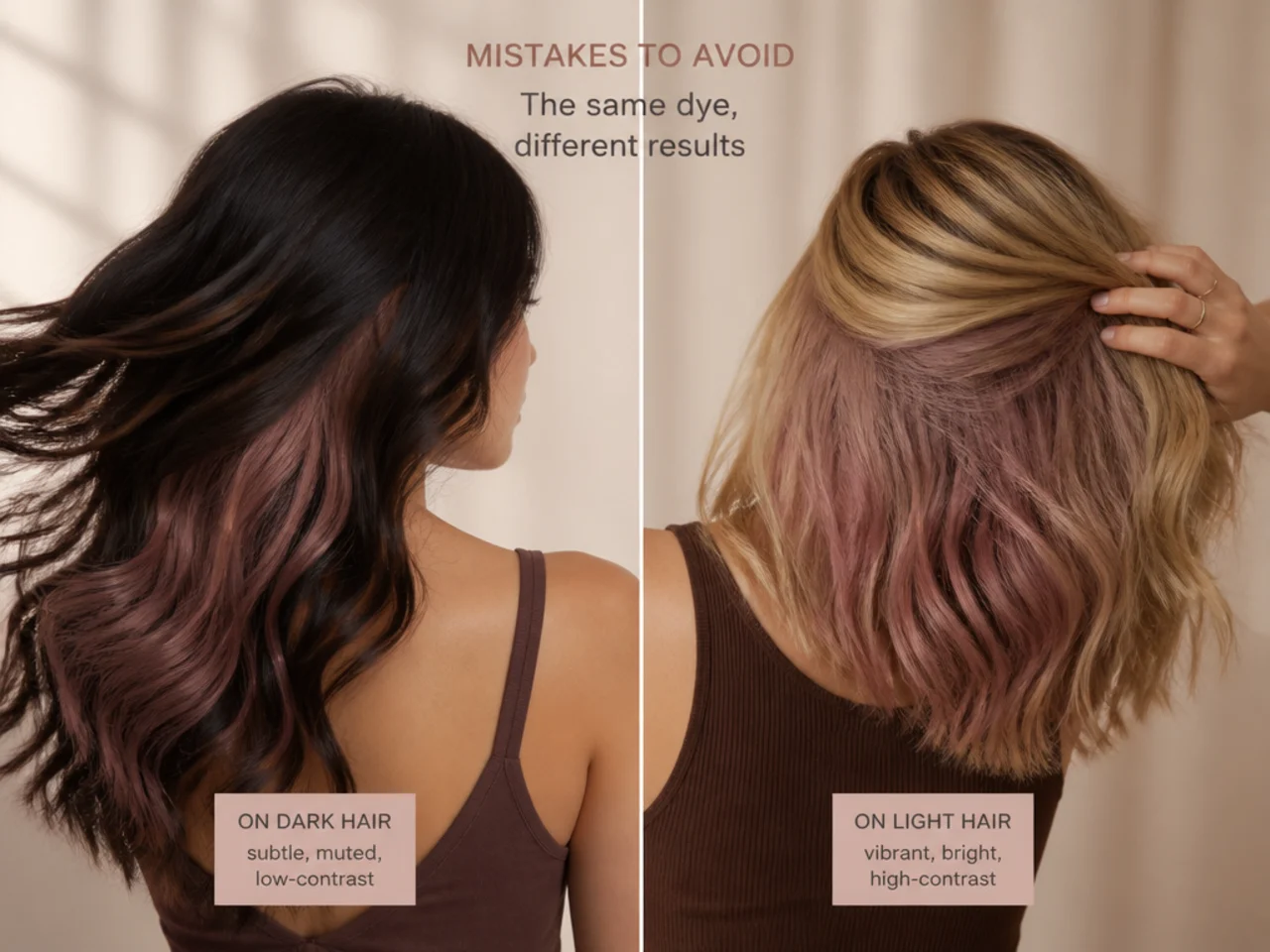 The same dye giving different results on two bases