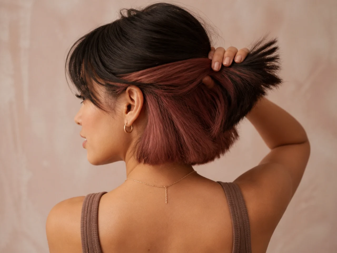 A nape panel on a chin-length bob
