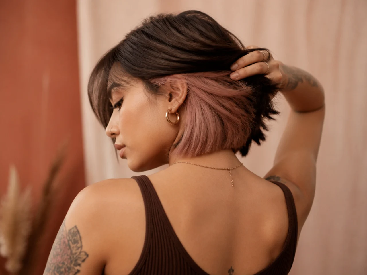 A peekaboo panel under a bob