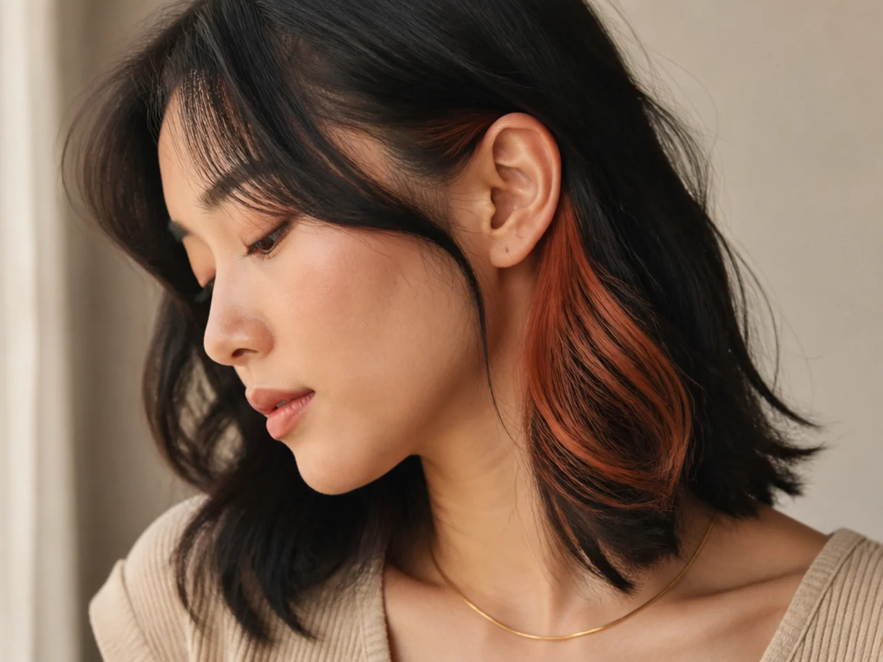 A small colour panel behind the ear