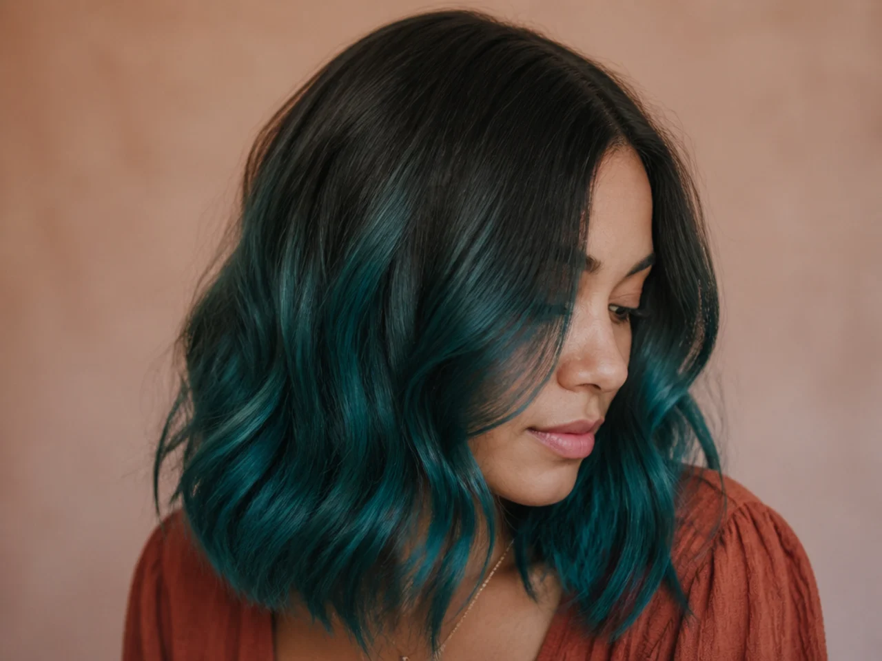 A muddy blue panel that has turned teal