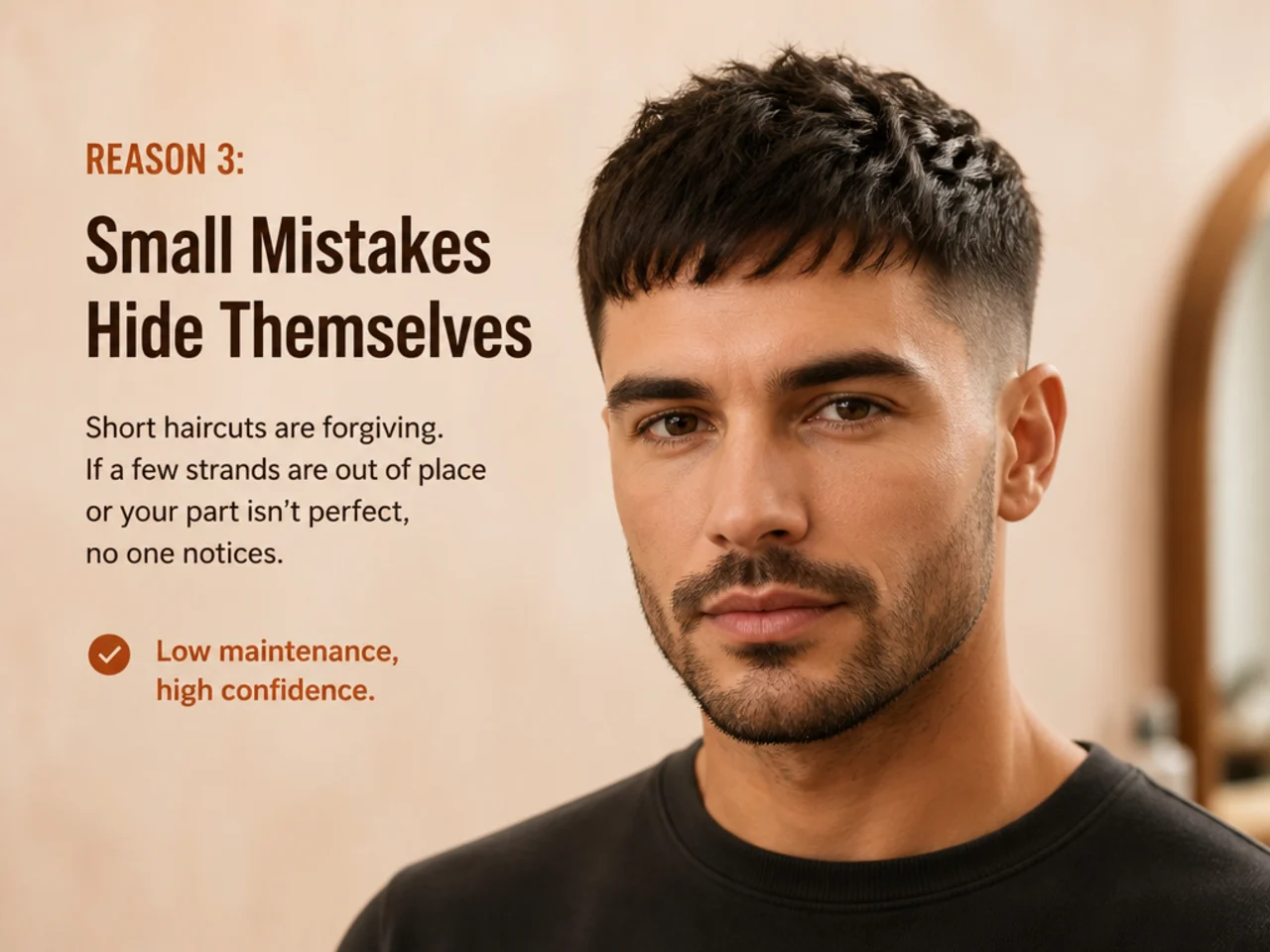 Textured crop haircut still reading sharp after minimal styling