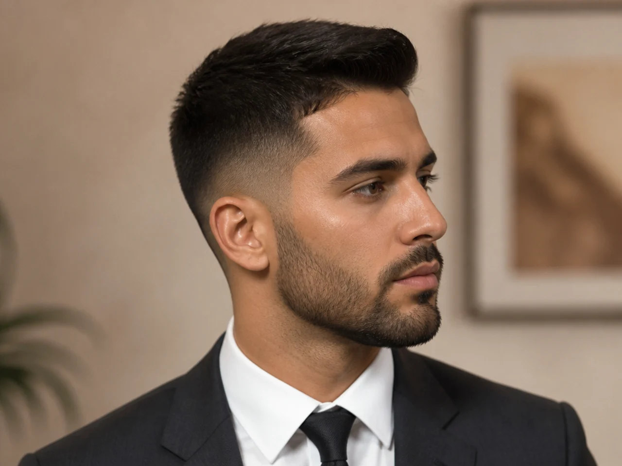 Grid of twenty professional office haircuts for men