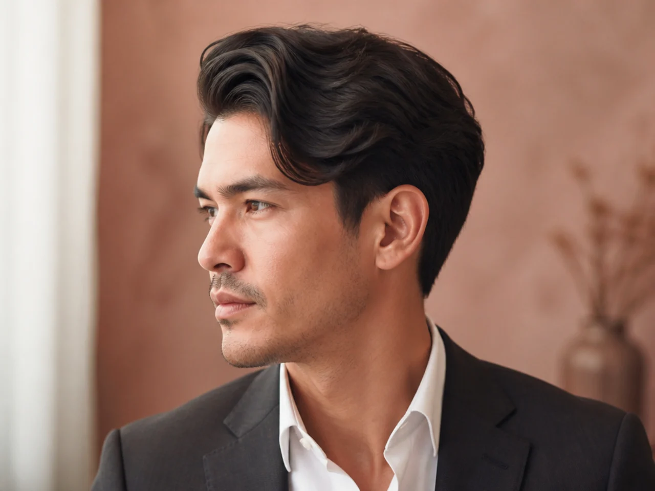 Side Swept Wavy Hair
