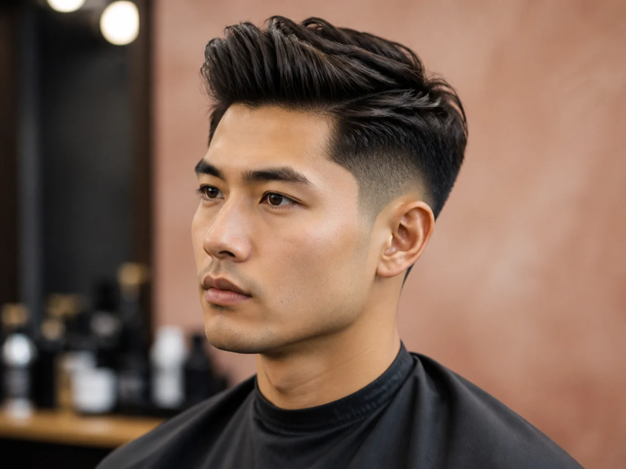 Textured Quiff with Low Taper Fade