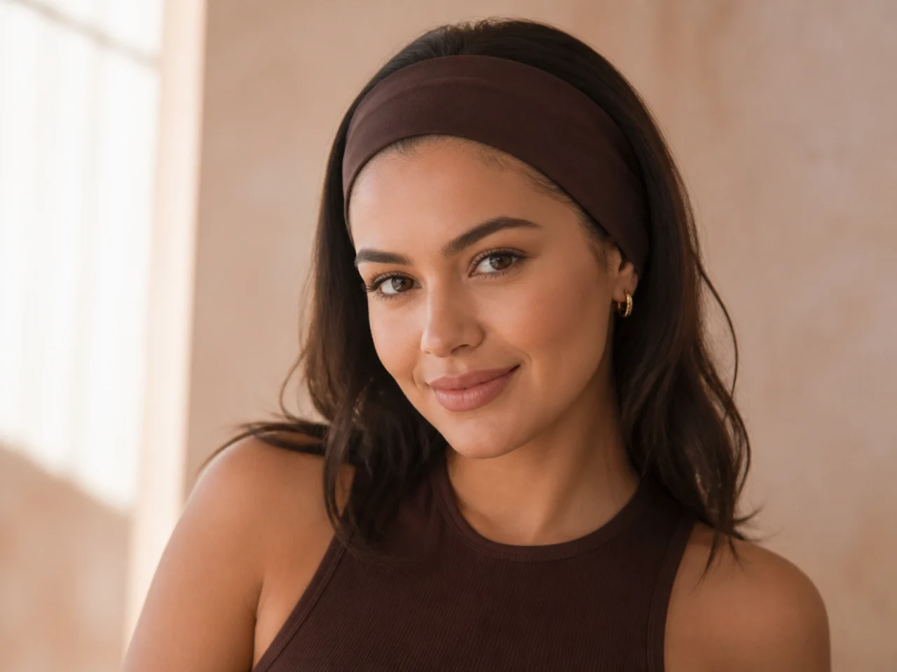 A wide headband covering the roots