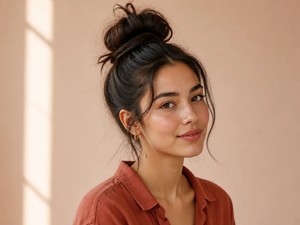 A fast high messy bun