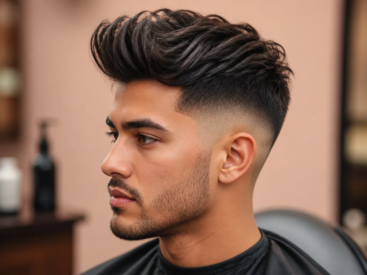 Full Textured Quiff with Low Skin Fade