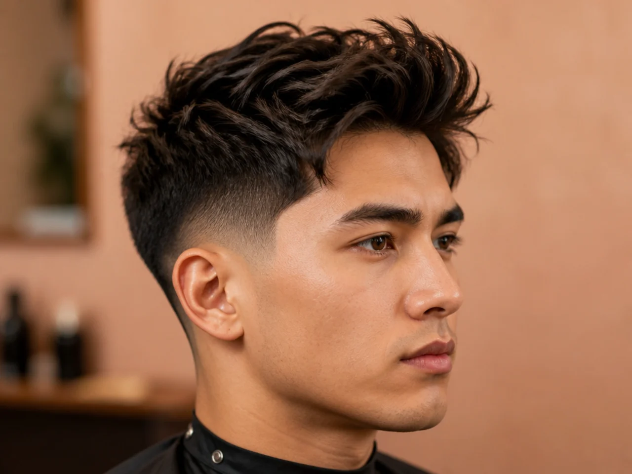 Messy Quiff with Taper Fade