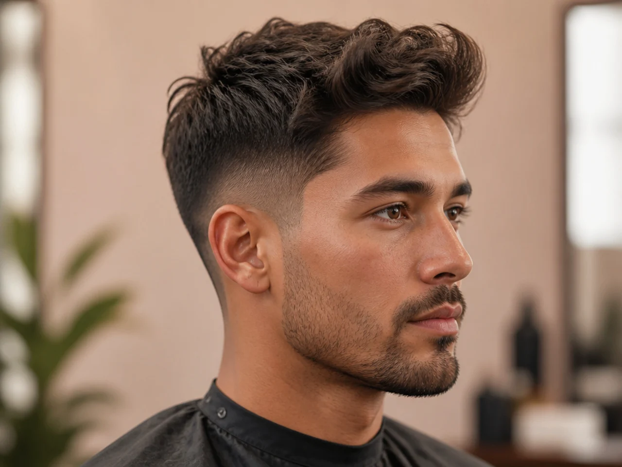 Tousled Short Quiff with Low Fade
