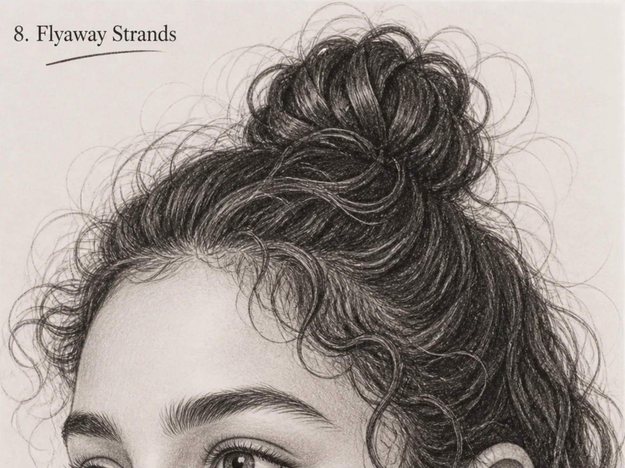 Fine flyaway strands with varied line weight