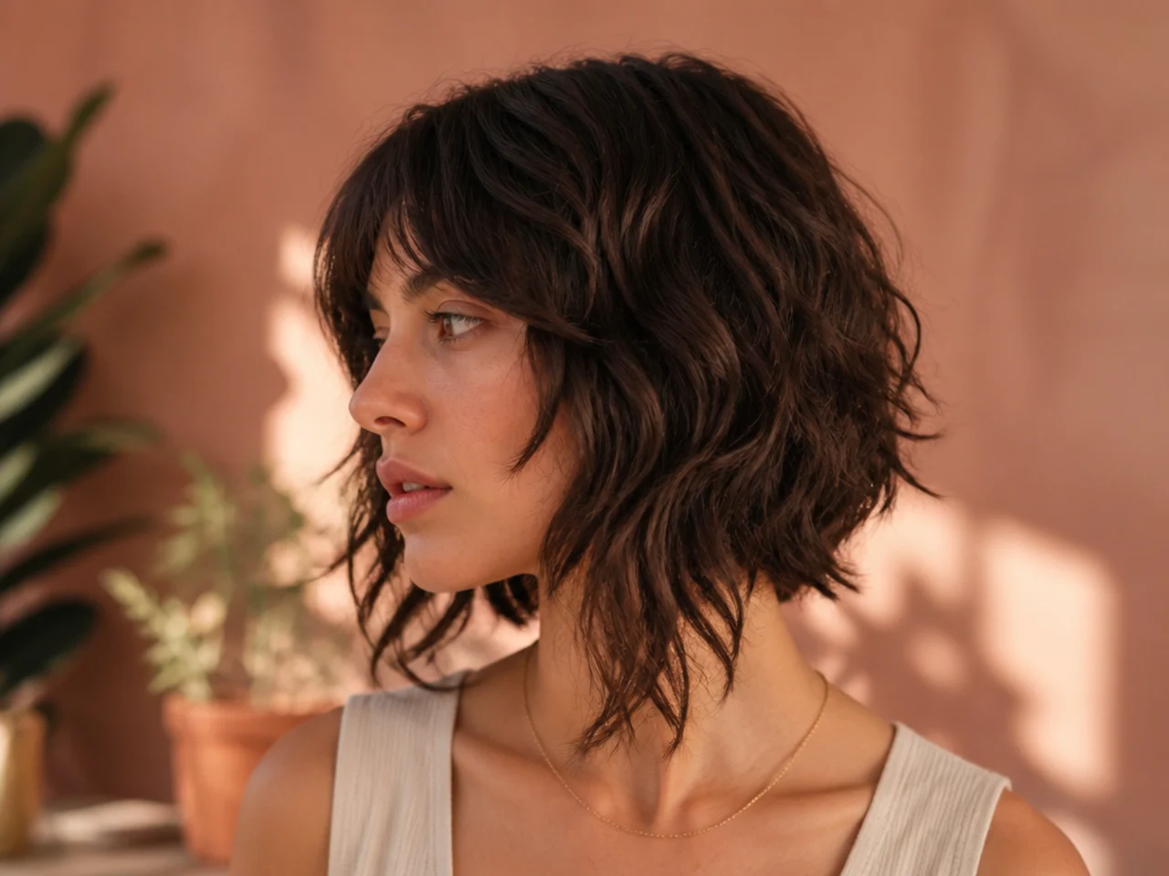 A shag bob with the front sections cut longer than the back