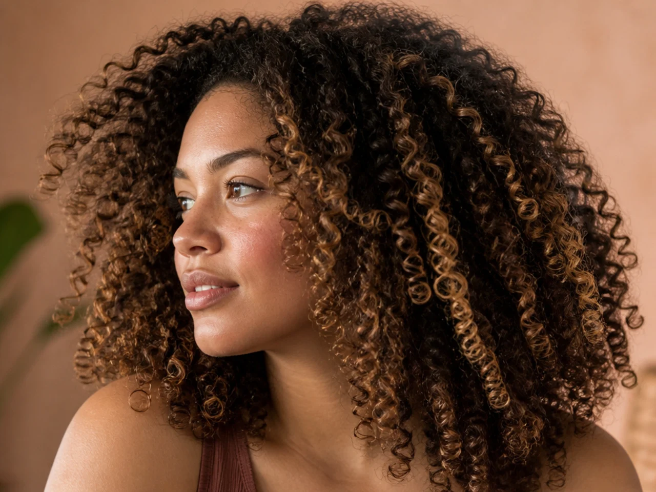 Dense curls lightened from the inside with the outline kept intact