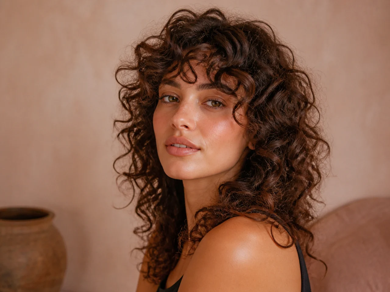 A wash and go curly shag diffused dry with no styling tools