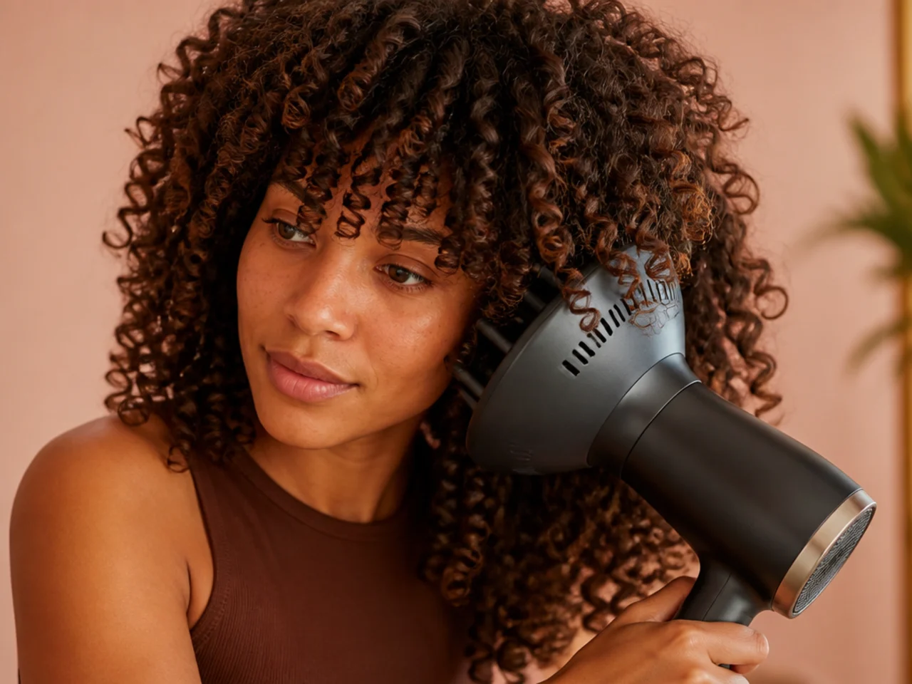 A diffuser drying defined curl clumps on low speed