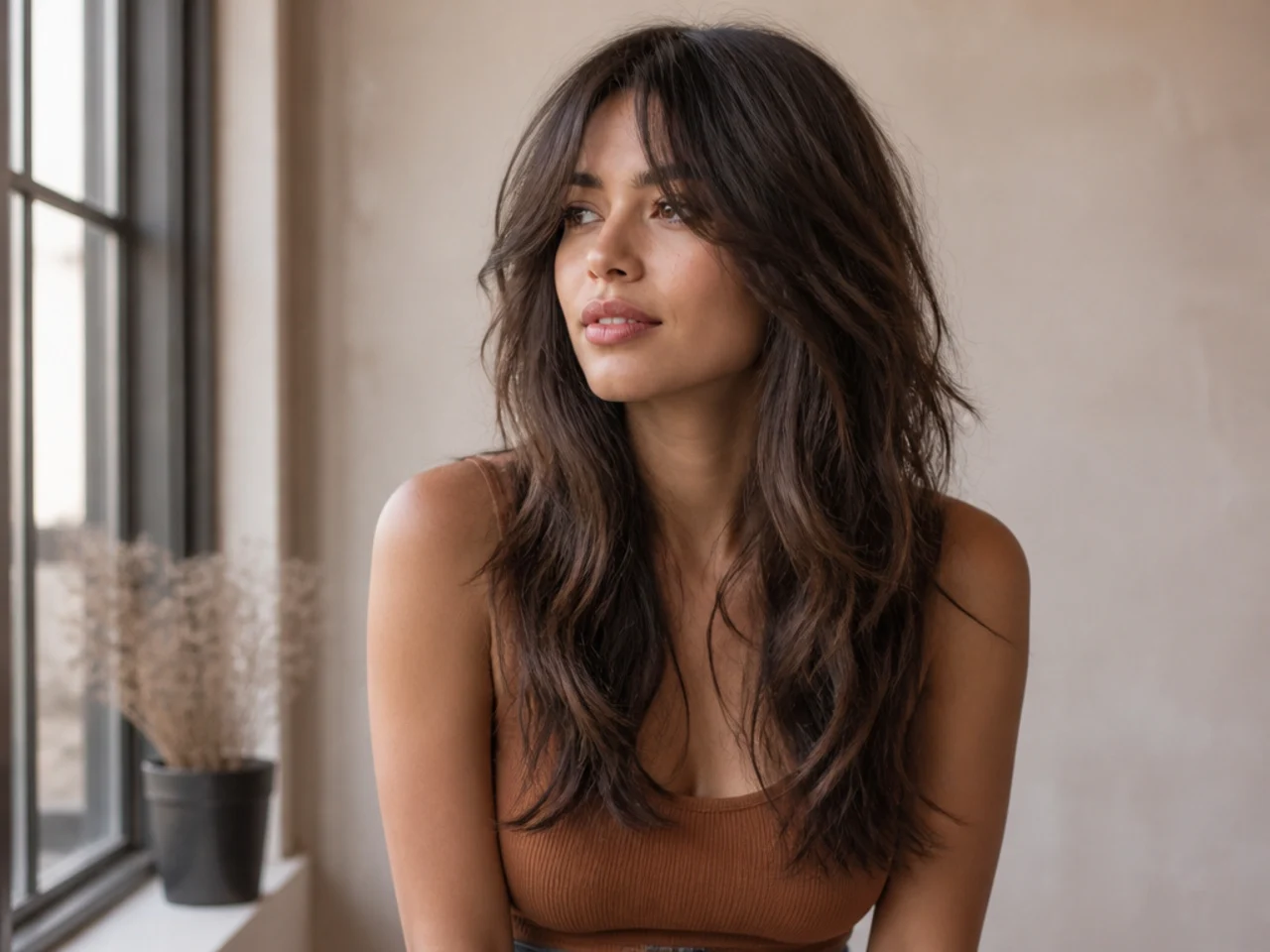 A grown out shag softened into long layers