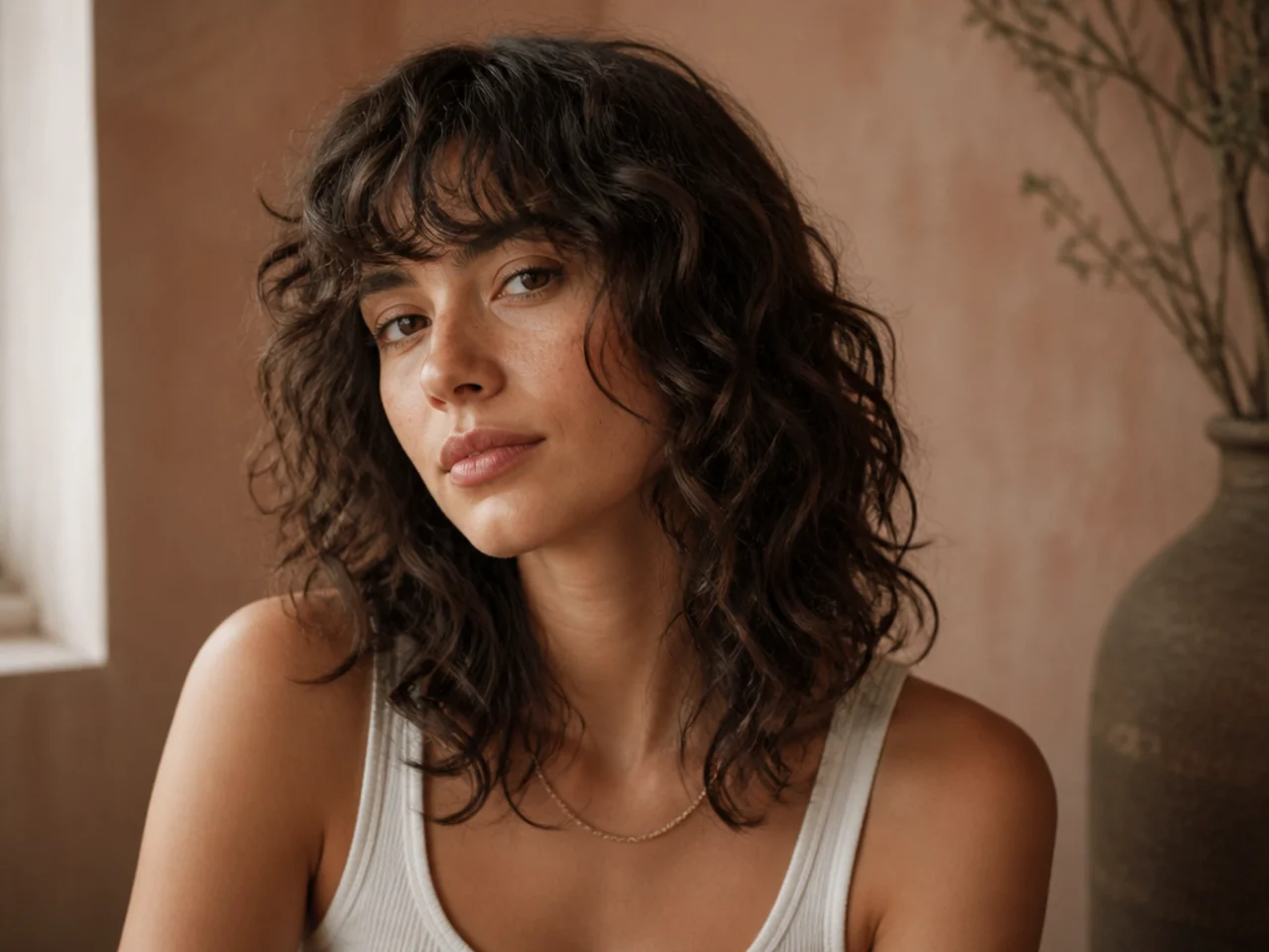 An air dried medium shag with natural separated waves