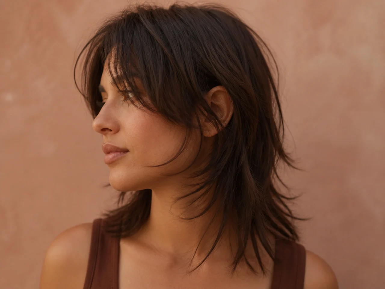 Over thinned wispy ends on a layered medium haircut