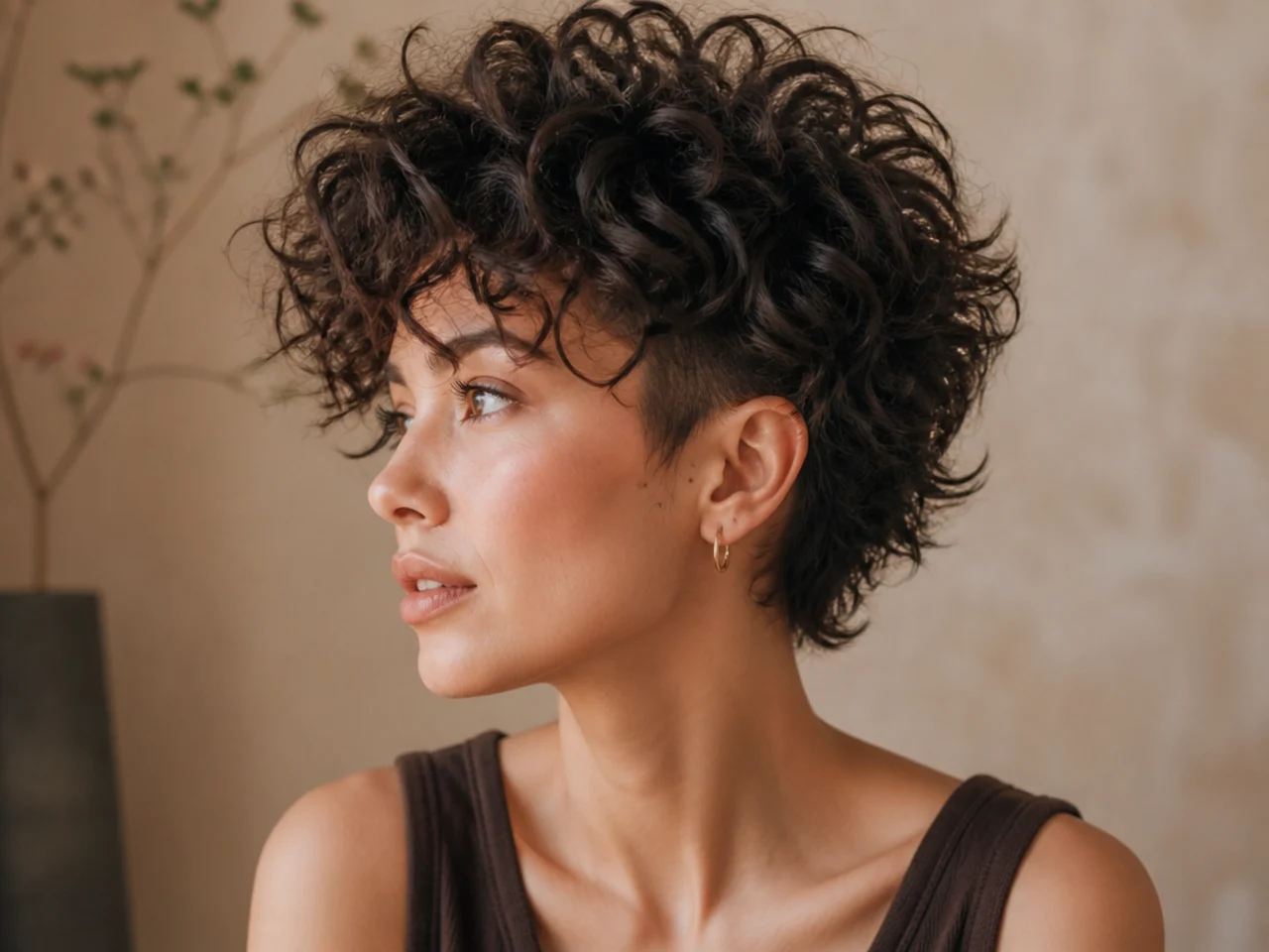 A curly shag with lifted crown roots and close sides